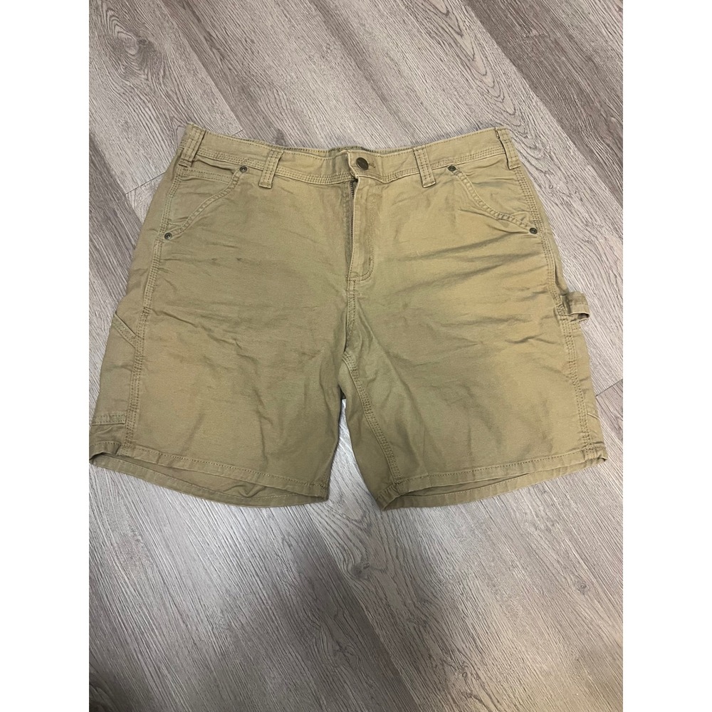Carhartt Womens Original Fit Canvas Work Shorts Tan Duck Size 12 Hammer Loop